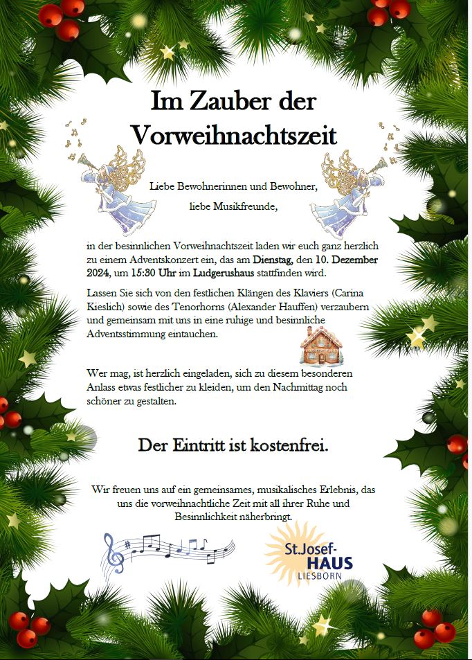 Herzliche Einladung zum Adventskonzert